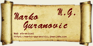 Marko Guranović vizit kartica